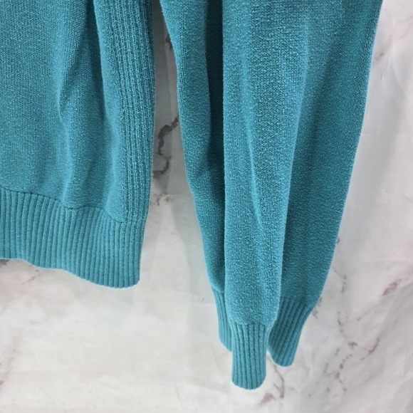 Foxcroft Sweater Womens XXL 2XL Blue Quarter Half Zip Pullover Cotton Mock - Picture 4 of 11